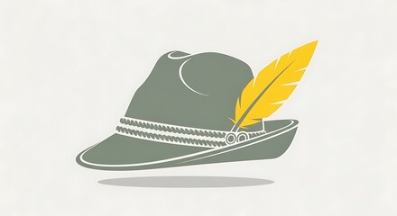 Vintage German Tyrolean Hat with Feather.