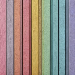 pastel rainbow wood slats wall background for design