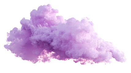 Fototapeta premium Purple cloud fluffy sky element colorful weather nature object isolated on white background