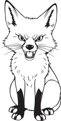 The Angry Fox. Hand drawn vector illustration