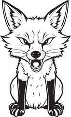 The Angry Fox. Hand drawn vector illustration
