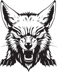 The Angry Fox. Hand drawn vector illustration