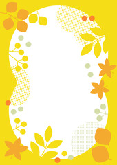 秋、紅葉の背景あしらい_A版比率｜Autumn Background Ornament _A-size Ratio