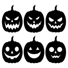 set of halloween pumpkins