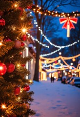 Christmas lights blurred background