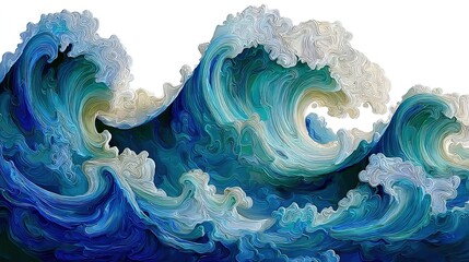 Abstract Blue Teal Wave Background