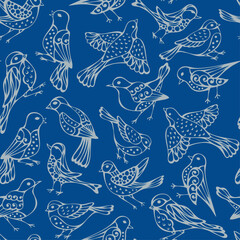 seamless birds pattern vector design