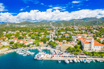 Obraz premium Aerial view of town of Kraljevica in Kvarner bay, Adriatic coast of Croatia 