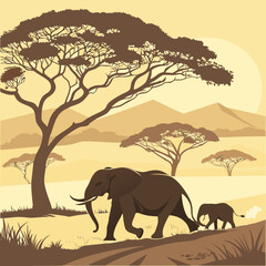 Obraz premium elephant in the field