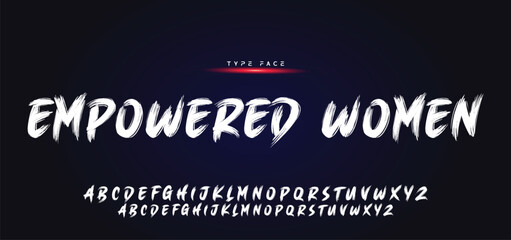 Lettering font isolated on black background. Texture alphabet in street art and graffiti style. Grunge and dirty effect. Vector brush letters.