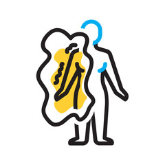 Vector multi color icon for Hemiplegia