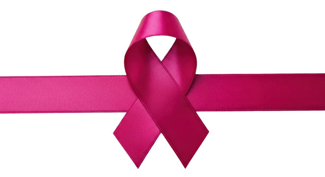 Pink ribbon for breast cancer awareness isolated PNG with Transparent Background