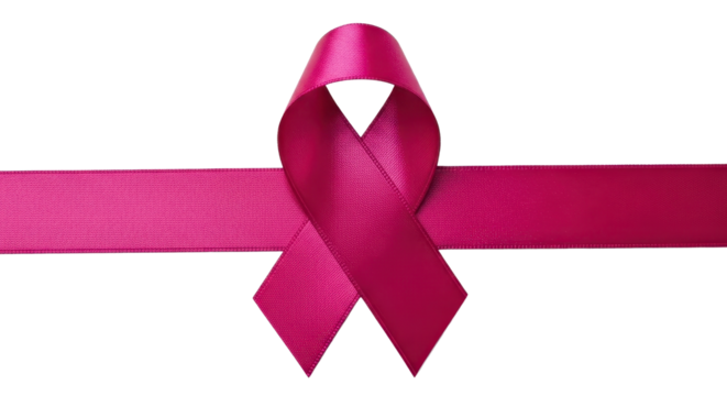 Pink ribbon for breast cancer awareness isolated PNG with Transparent Background