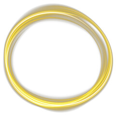 Burning golden circle with glowing light trail and dust sparkles isolated on transparent background. Vector luminous round frame for highlight, logo, party flyer, decoration, or luxury design.