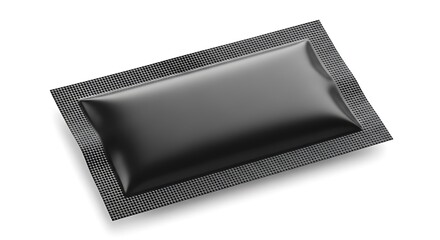 Black Foil Packet Packaging Food Product.