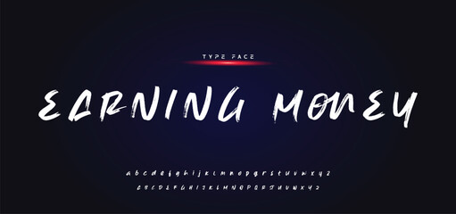 Best Alphabet Painting Paint Brush Beauty Script Logotype Font lettering handwritten