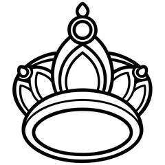 Vintage Crown Ring line art vector