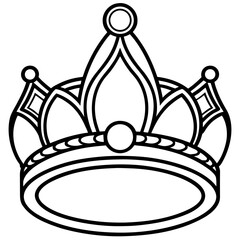 Vintage Crown Ring line art vector