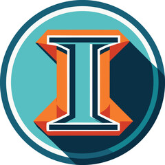 Modern letter i logo design with bold typography