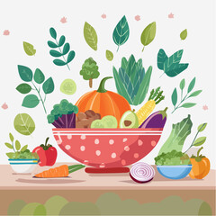 Vibrant Autumn Harvest A Colorful Collection of Fresh Vegetables