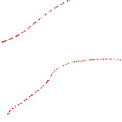 Abstract dotted line created with vibrant red pastel.