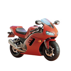 red motorcycle isolated on white background