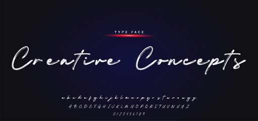 Hardest Brush Font. Hand Lettering Sketch Font. Vector Alphabet.