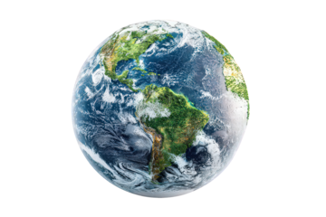 Detailed Earth Globe on Black Background