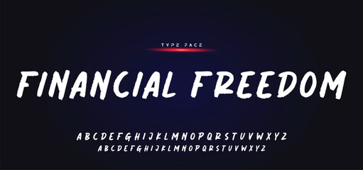 Hardest Brush Font. Hand Lettering Sketch Font. Vector Alphabet.