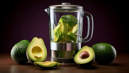 avocado in a tabletop blender