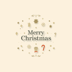 Merry Christmas greeting card vector banner design