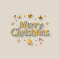 Merry Christmas greeting card vector banner design