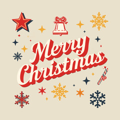 Merry Christmas greeting card vector banner design