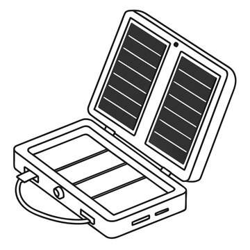 solar panel charger black and white clip art preview
