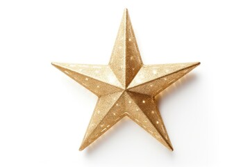 Fototapeta premium Christmas gold star white background.