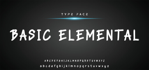 Hardest Brush Font. Hand Lettering Sketch Font. Vector Alphabet.