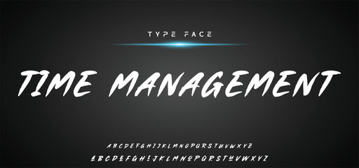 Hardest Brush Font. Hand Lettering Sketch Font. Vector Alphabet.