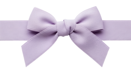 Lilac ribbon bow tying a gift isolated PNG with Transparent Background