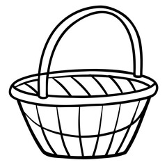Obraz premium Picnic Basket Line Vector