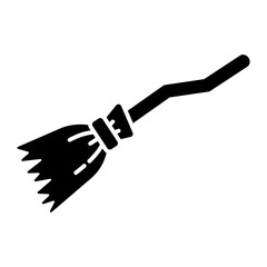 Fototapeta premium Witch Broom Glyph Icon Vector Illustration