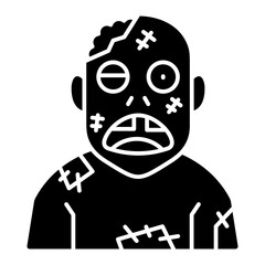 Zombie Glyph Icon Vector Illustration