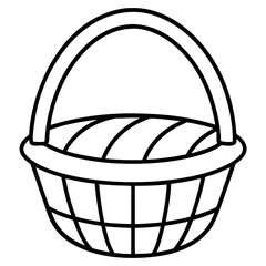 Fototapeta premium Picnic Basket Line Vector