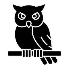 Owl Glyph Icon Vector Illustration