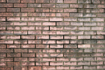 古い汚れたセメントで塗り固められたレンガ風のブロックの壁　　背景テクスチャー	