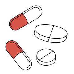 Vector art of isometric illustration of pills and capsules, concept for pharmaceutical industry, healthcare, medicine, and treatment
