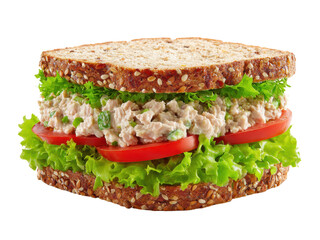 Delicious Tuna Salad Sandwich on Multigrain Bread with Lettuce and Tomato