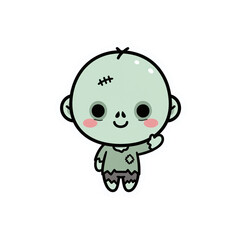 Cute zombie waving a friendly hello