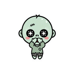 Happy zombie with stars in its eyes