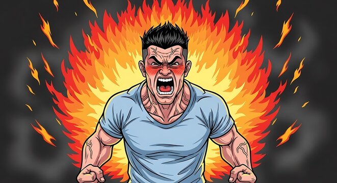 Angry Man Flames.