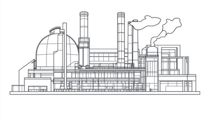 Industrial plant outline drawing